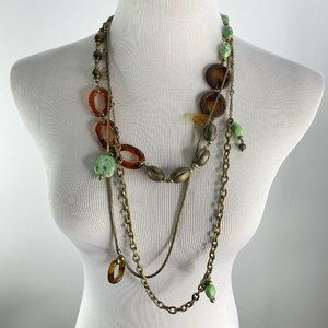 Lauren Conrad 3 Strand Statement Necklace Faux mix